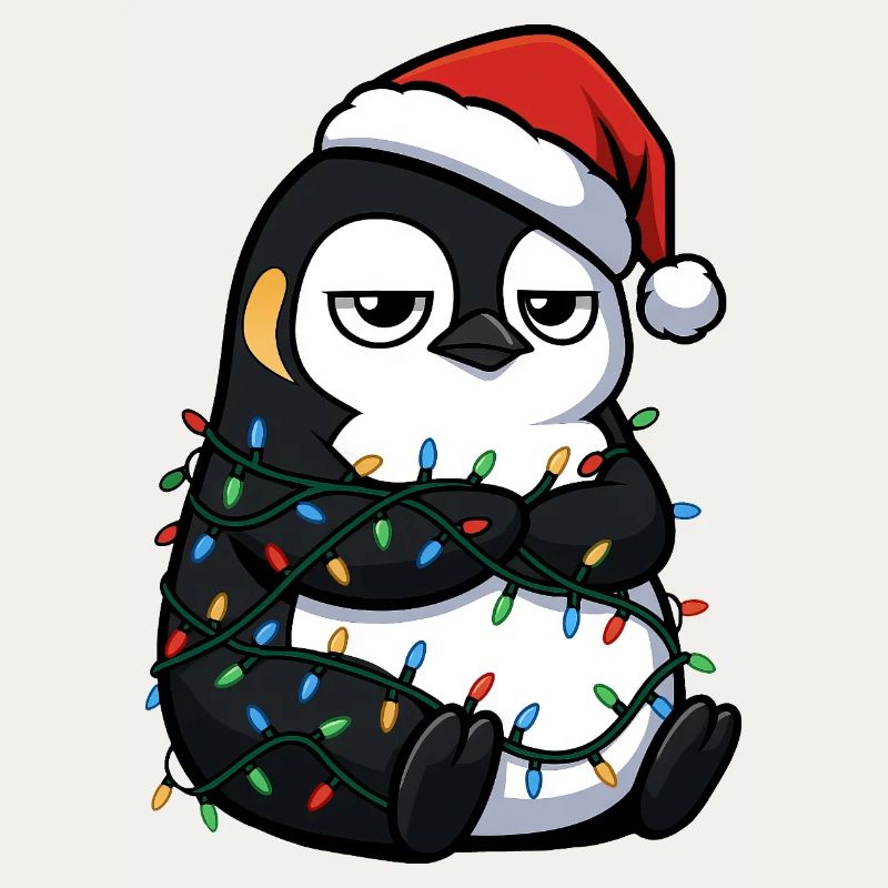Grumpy Penguin Christmas Clumsy Santa Verhed