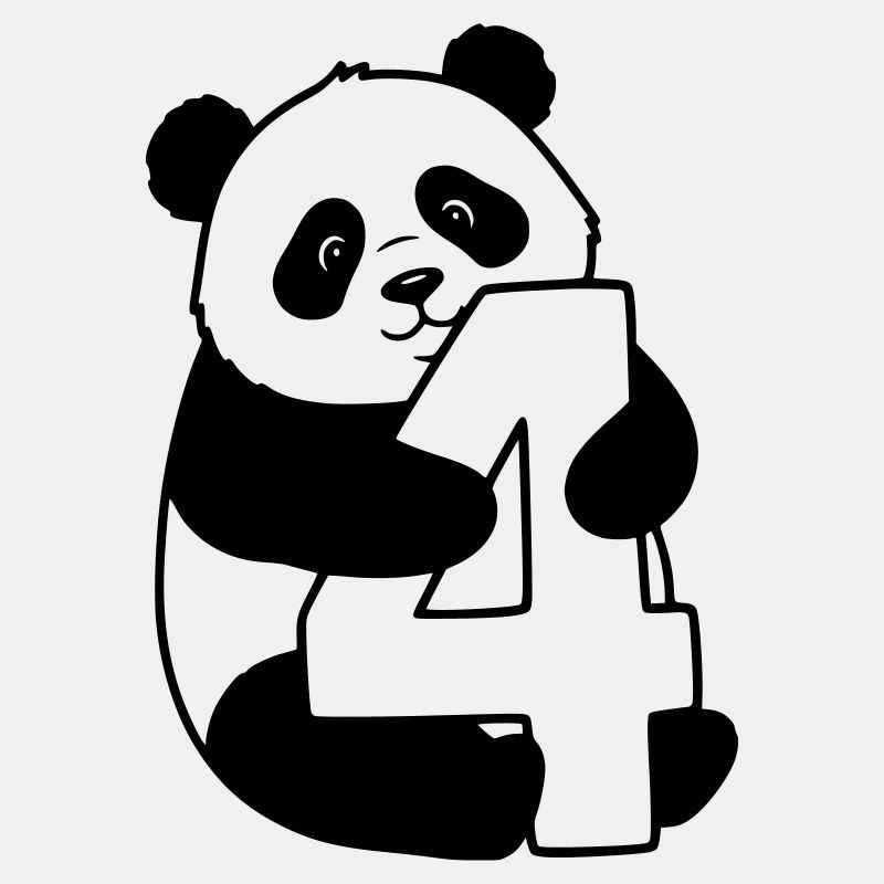Panda avec illustration de dessin animé numéro 4