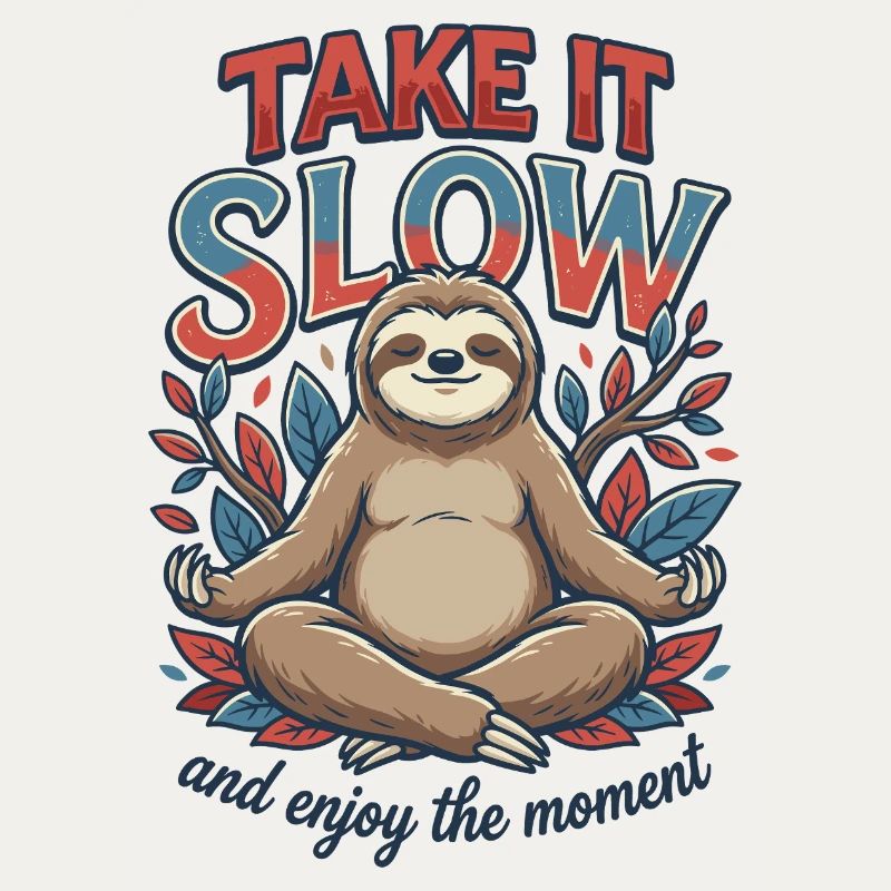 Take It Slow Sloth Zen