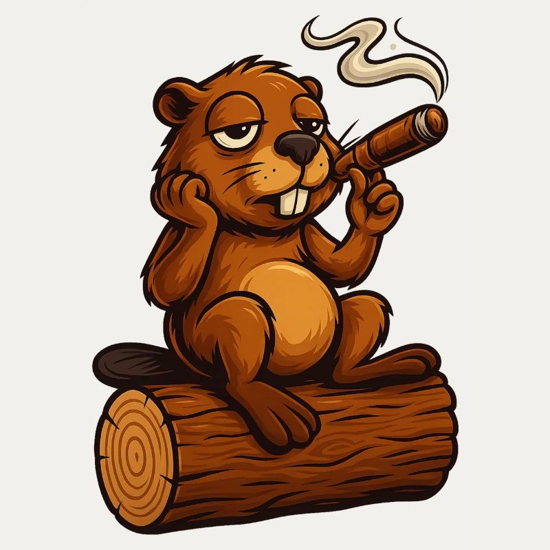 Chillender Biber mit Zigarre