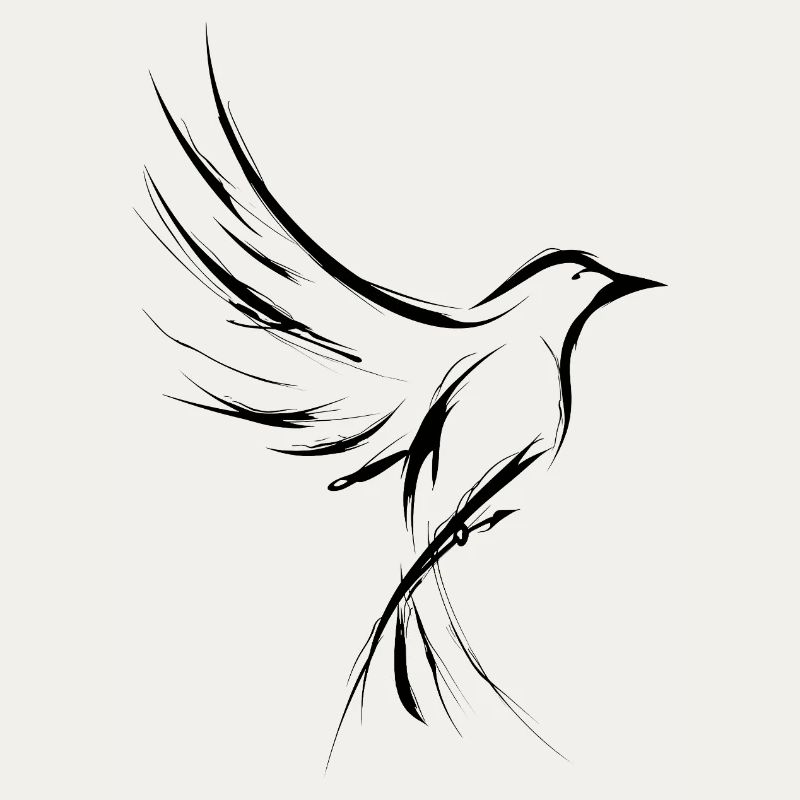 bird, bird tattoo, simple drawing