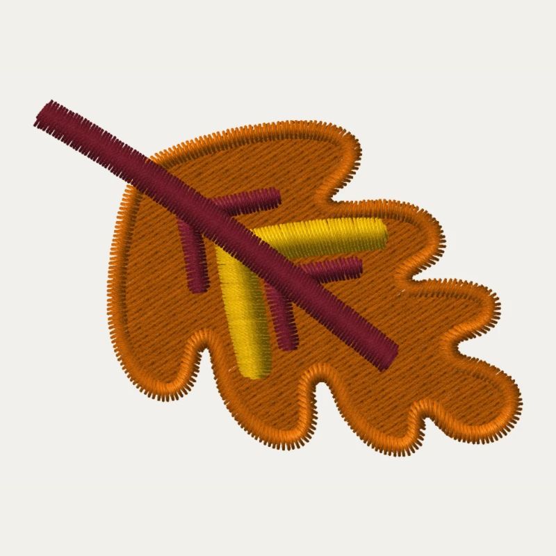 Oak leaf embroidered