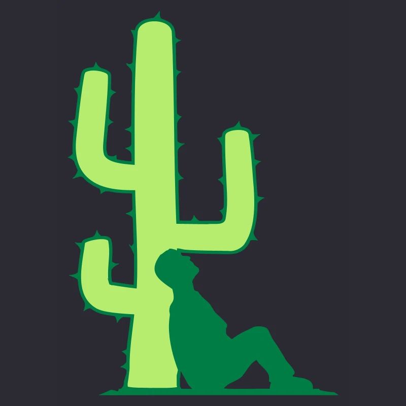 cactus relaxing leaning man resting sleeping