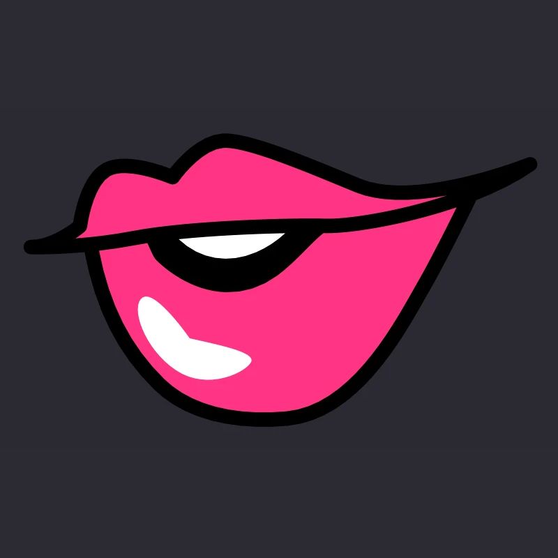 cute kissy pouting lips with a smile