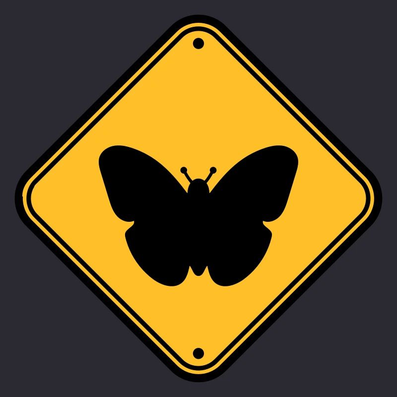 butterfly caution caution note shield zone