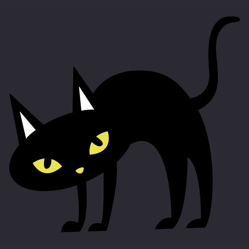 SCARY Halloween arched back cat
