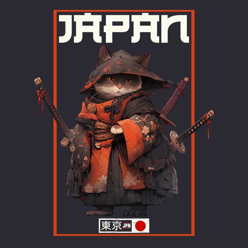 Asia Cat Japanese Samurai Samurai