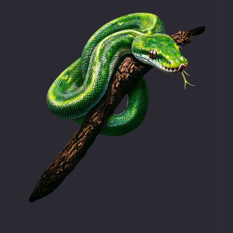 Arbre vert Python Serpents Amoureux Terrarium