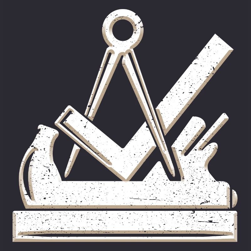 Carpenter et menuisier symbole de guilde 3D grunge utilisé