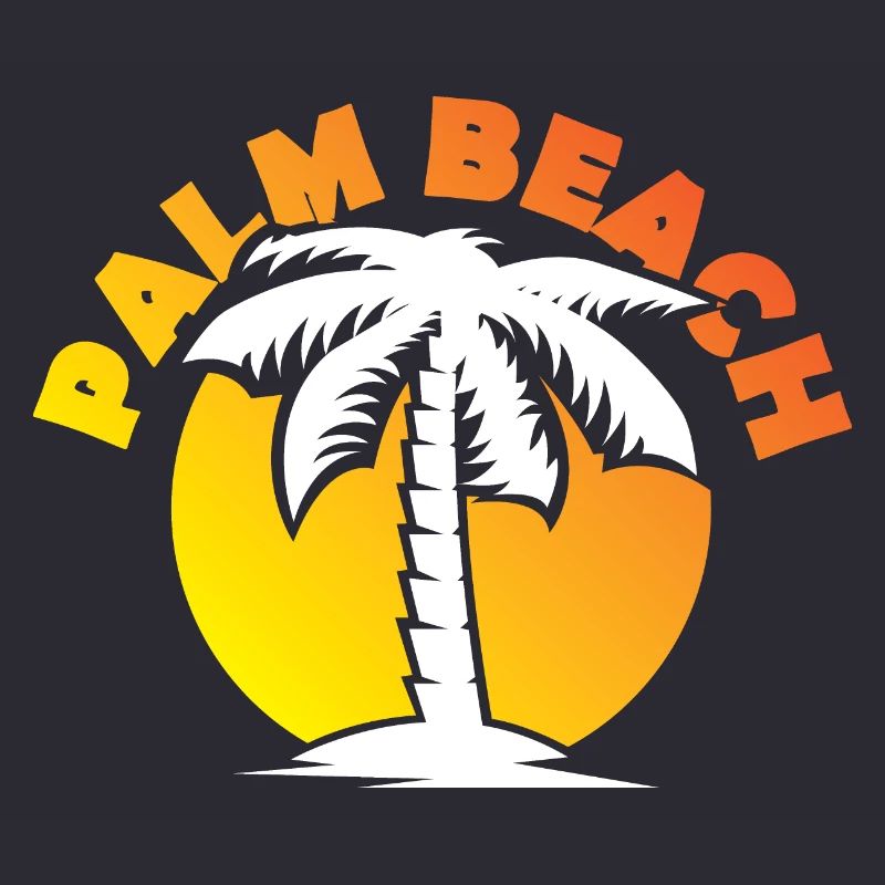 palm beach beach palm tree sun sunset icon