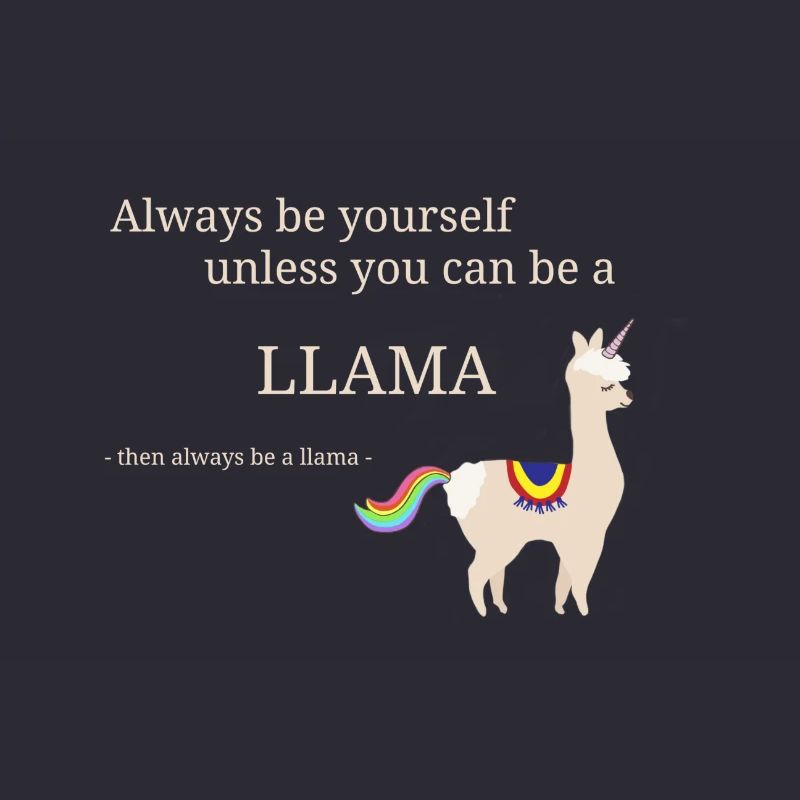 Lama Einhorn mit coolem Spruch