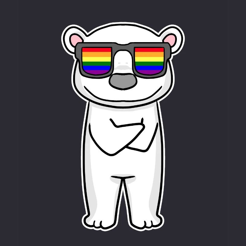 Regenbogen - Eisbär mit Brille