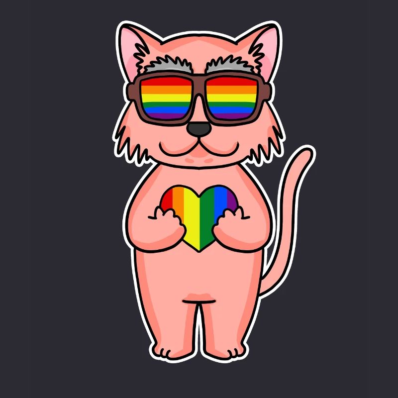 Regenbogen Farbenfroh Katze - coole Katze