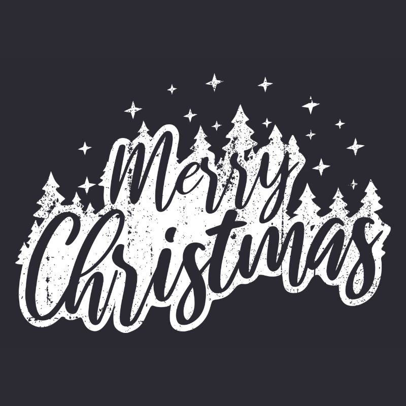 Merry Christmas Script with Trees