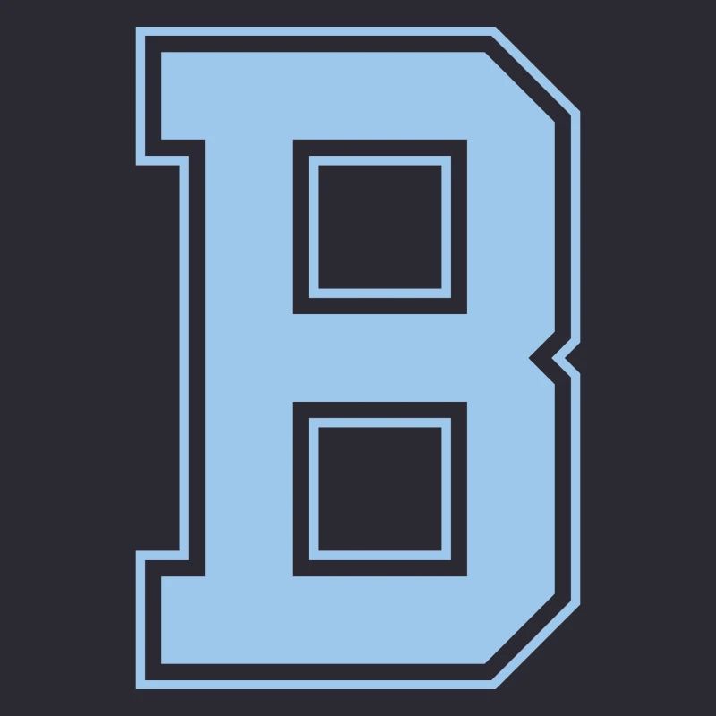 Monogramm Hellblau Varsity College Initiale B