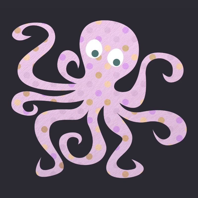 Octopus Dots Pink Dots Nursery Squid