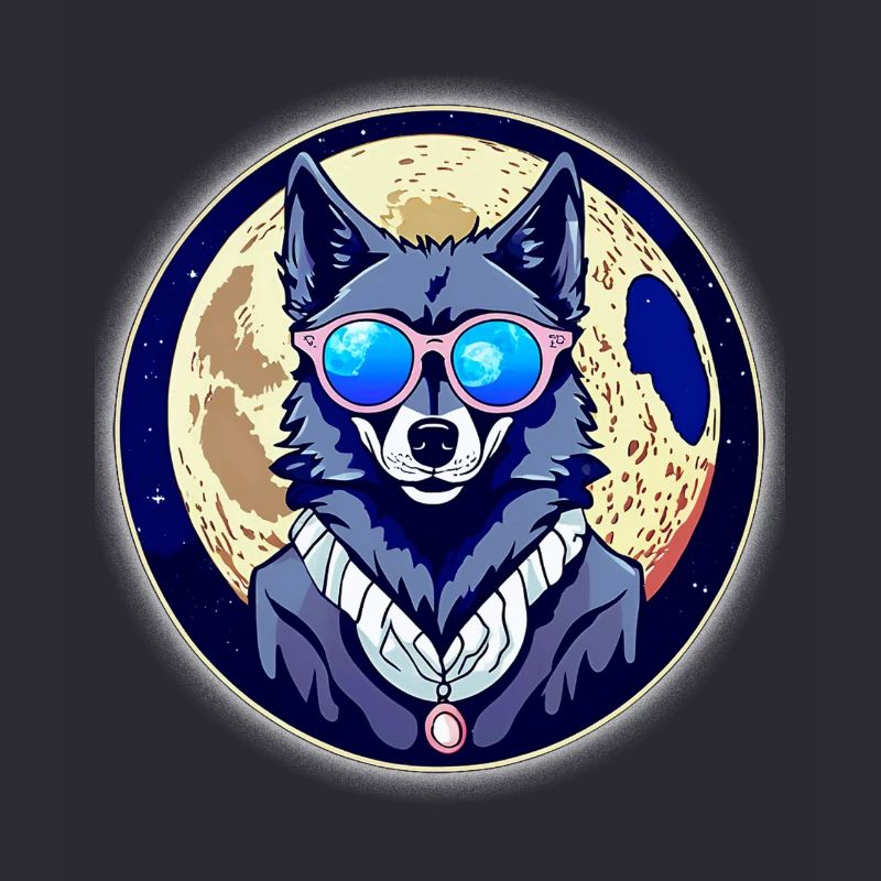 Wolf auf dem Mond
