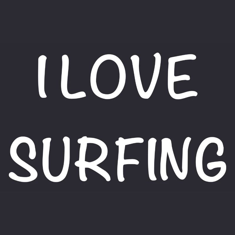 I Love Surfing Handdrawn Text