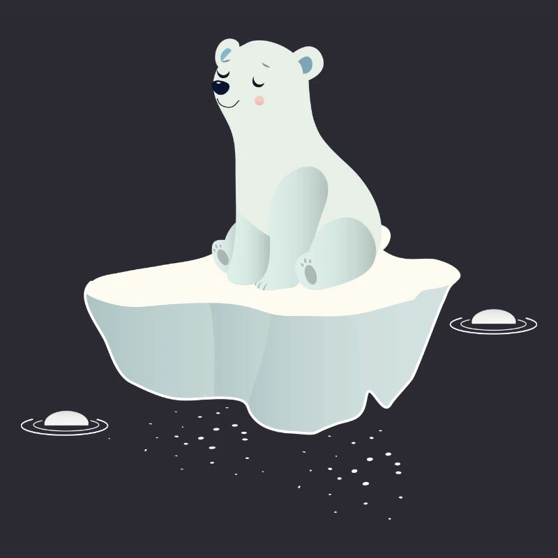 Träumender Eisbär auf einer Eisscholle