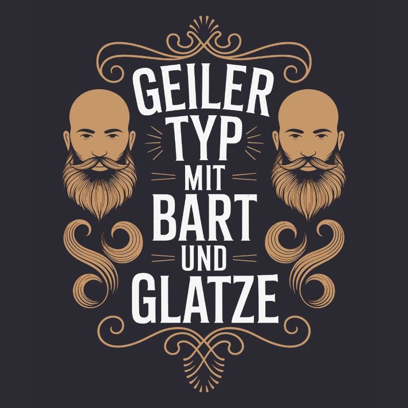 Geiler Typ Mit Bart & Glatze Glatzkopf Bartträger