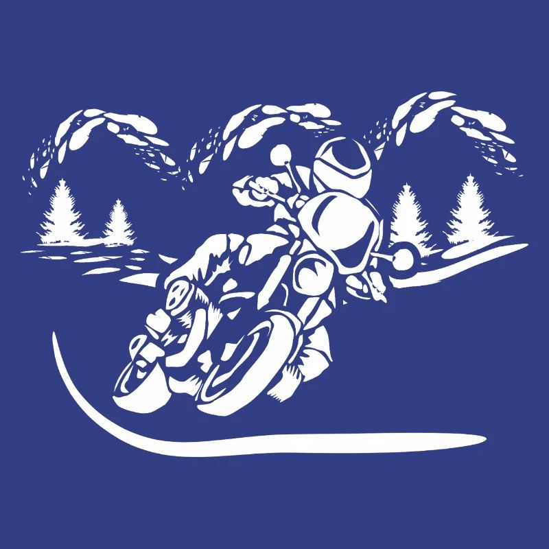 Motorrad Waldsilhouette