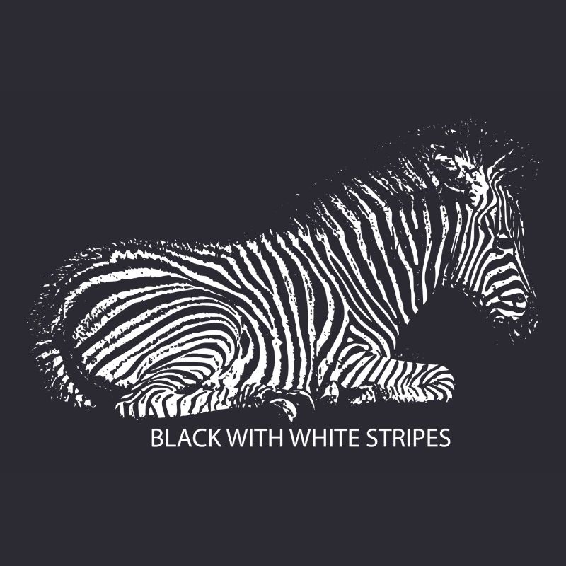 Noir avec rayures blanches