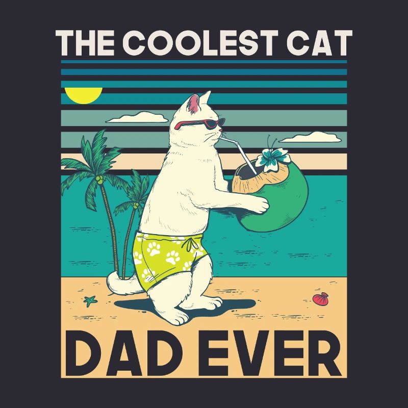 Conception de plage de papa chat cool
