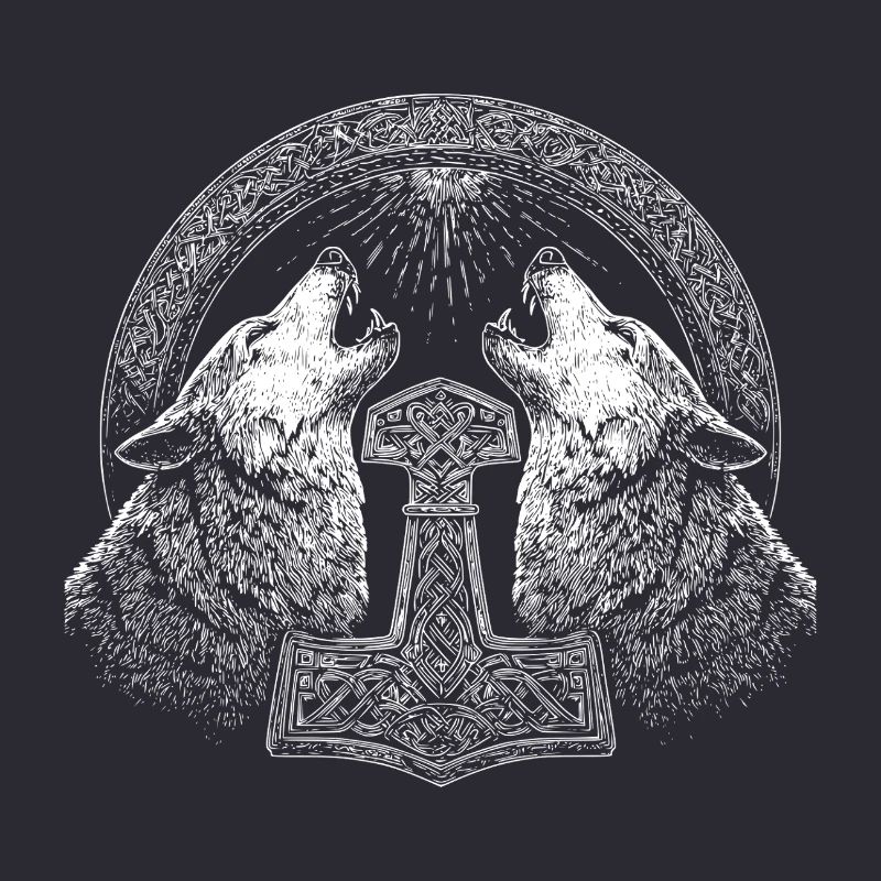 Wolf Thor Hammer Wikinger