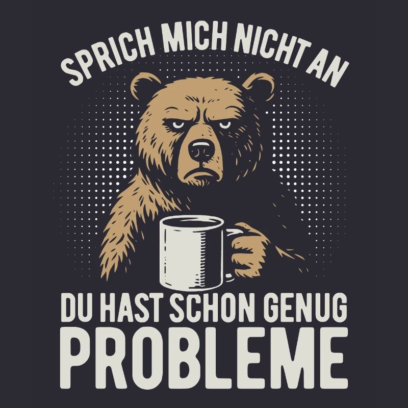 Don't talk to me - grumpy bear with coffee