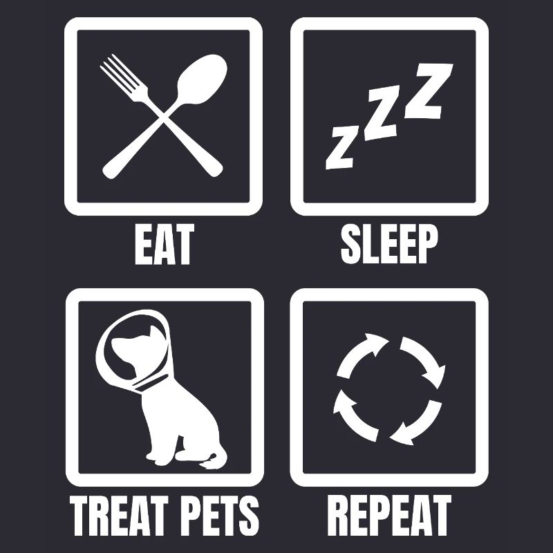 Manger Dormir Traiter les animaux de compagnie Répéter