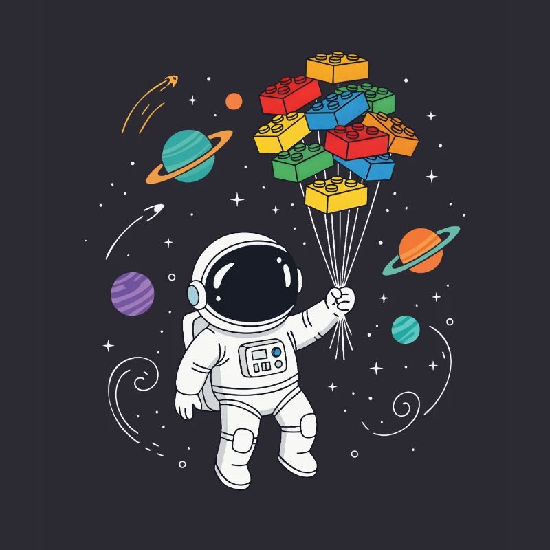 Astronaut Building Blocks Space Brick Builder