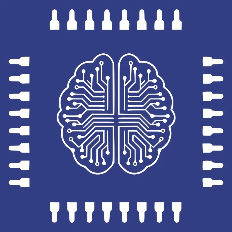 AI Brain Chip Processor Tech Vector