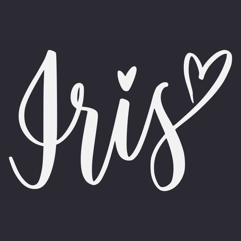 Lettrage en forme de cœur d’iris