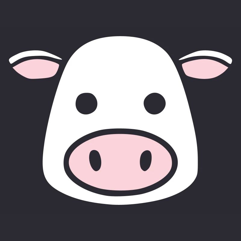 Mignonne Tête de Vache Visage Vector de la BD