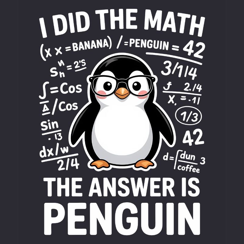 Math Sayings Penguin Funny Math Gift