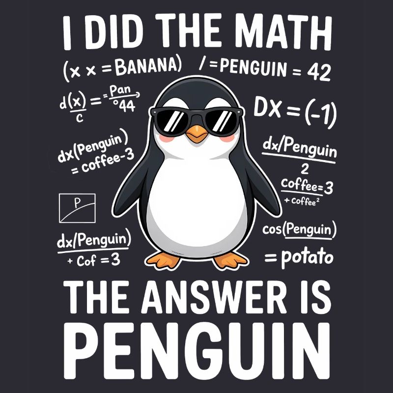 Math Sayings Penguin Funny Math Gift