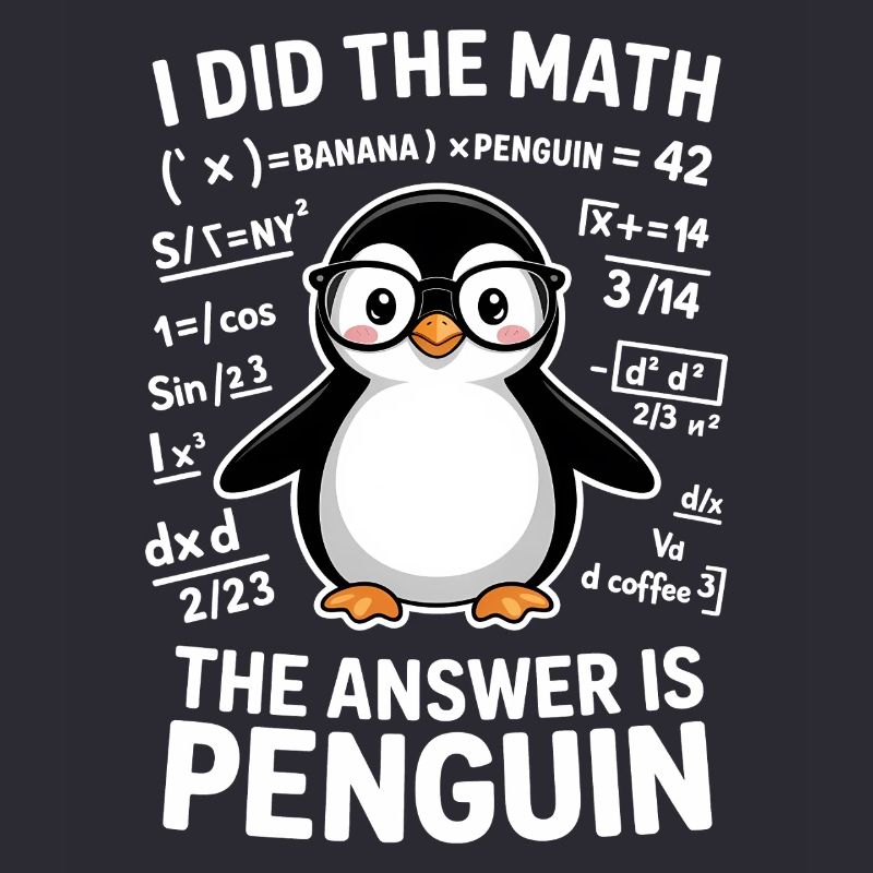 Math Sayings Penguin Funny Math Gift