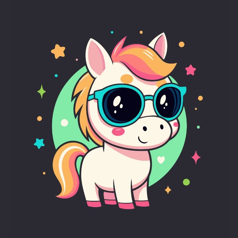 Regenbogenpony mit Brille