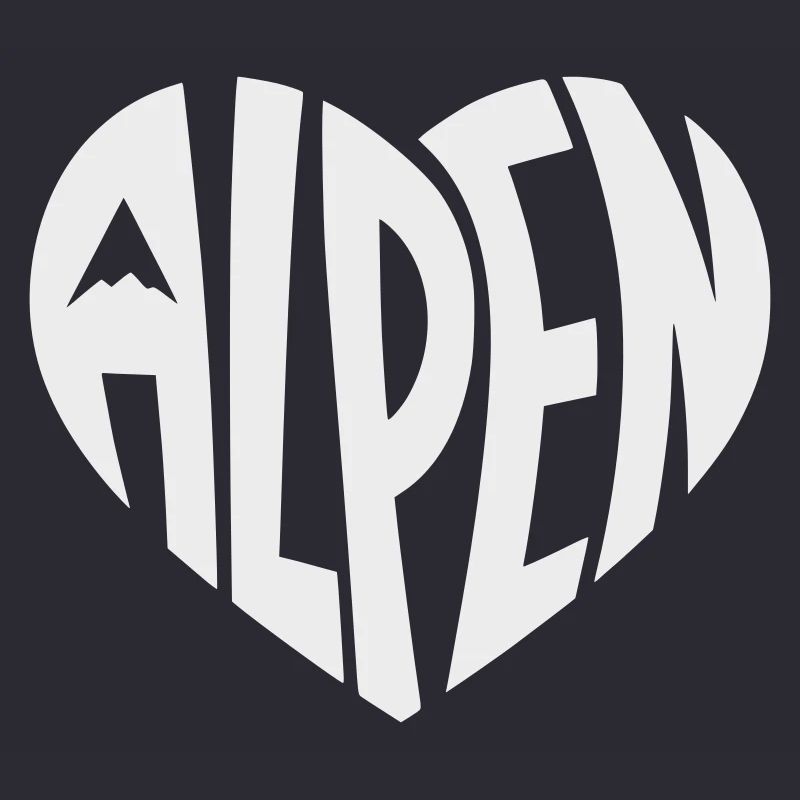 Alpen Herzdesign - Designfarbe variabel