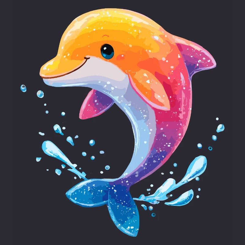 Farbiger Delfin Spritz