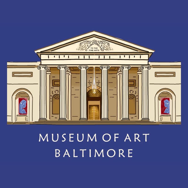 Musée de Baltimore, illustration dessinée à la main