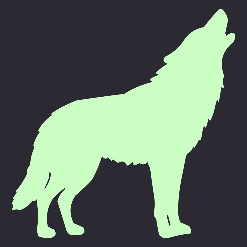 Wolf Silhouette Neon Green