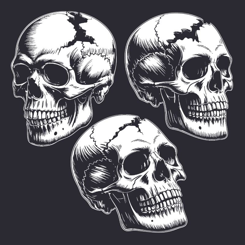 Three Skull Silhouettes