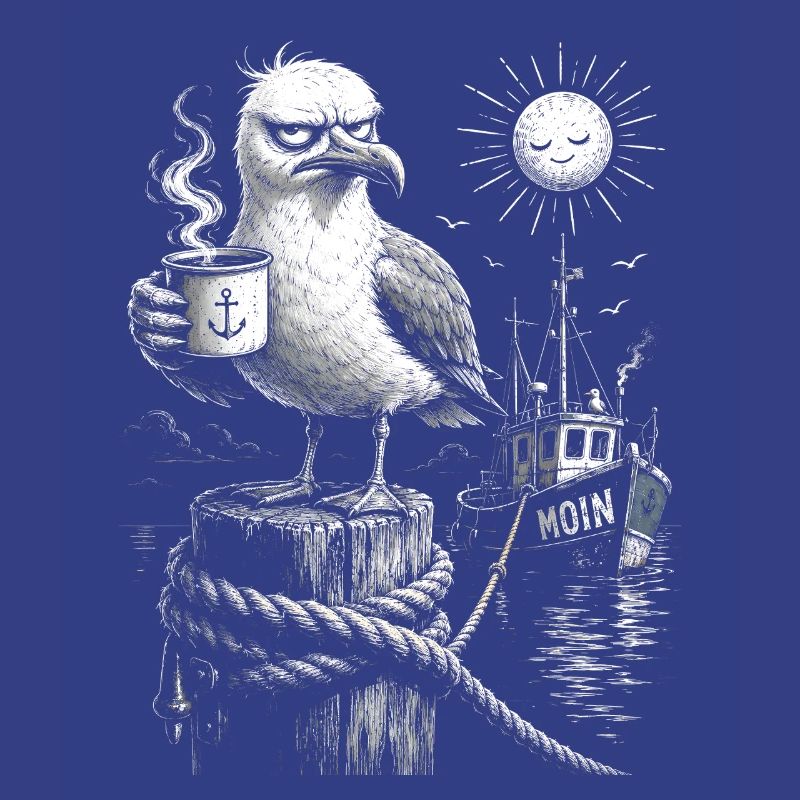 MOIN – Grumpy Seagull with Coffee