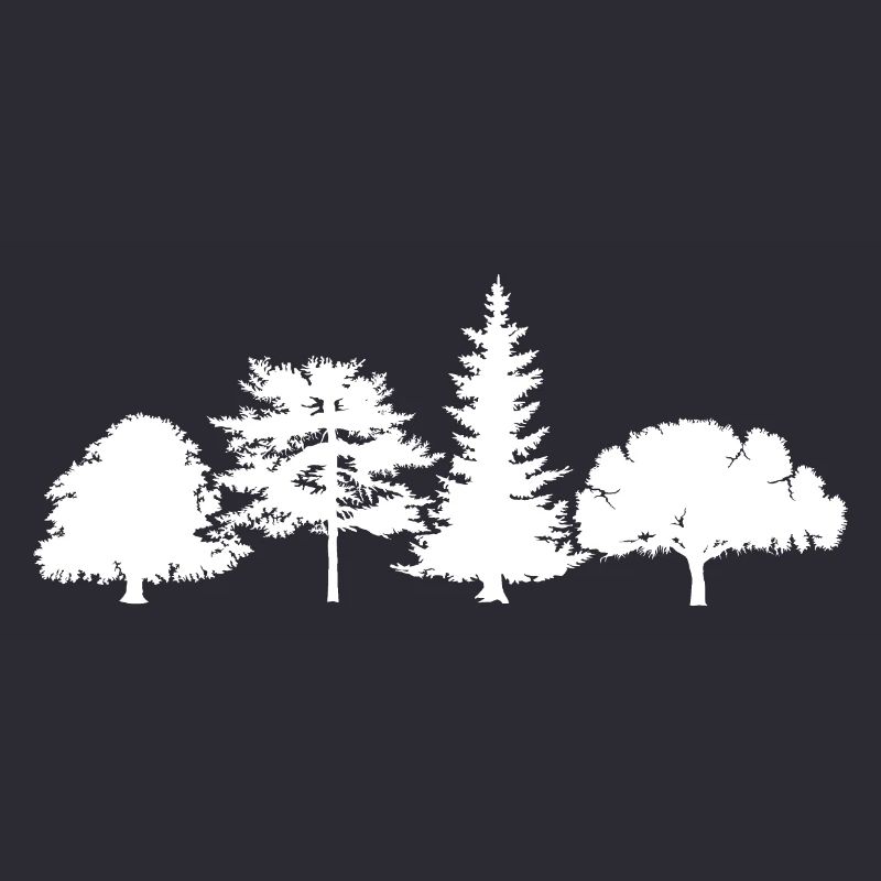 Tree Oak Birch Spruce Mixed Forest Symbol Logo icon