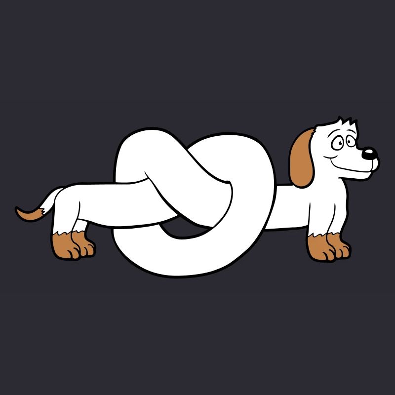 Hund Dackel Brezel Form Knoten Langer Körper Comic