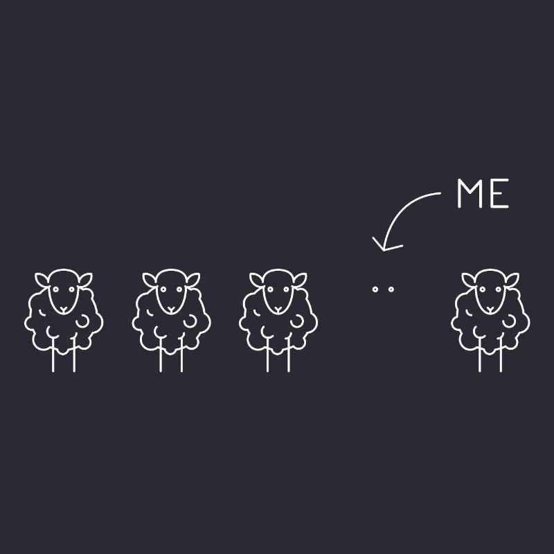 Black Sheep Funny Illustration Statement