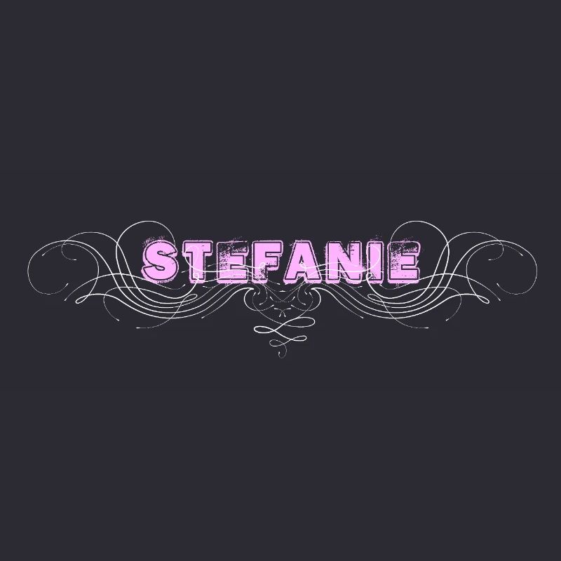 Lettrage STEFANIE avec lignes décoratives