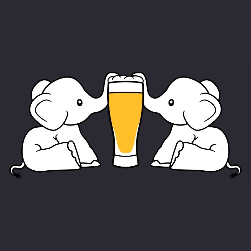 paar team 2 freunde crew alkohol elefant bier saug