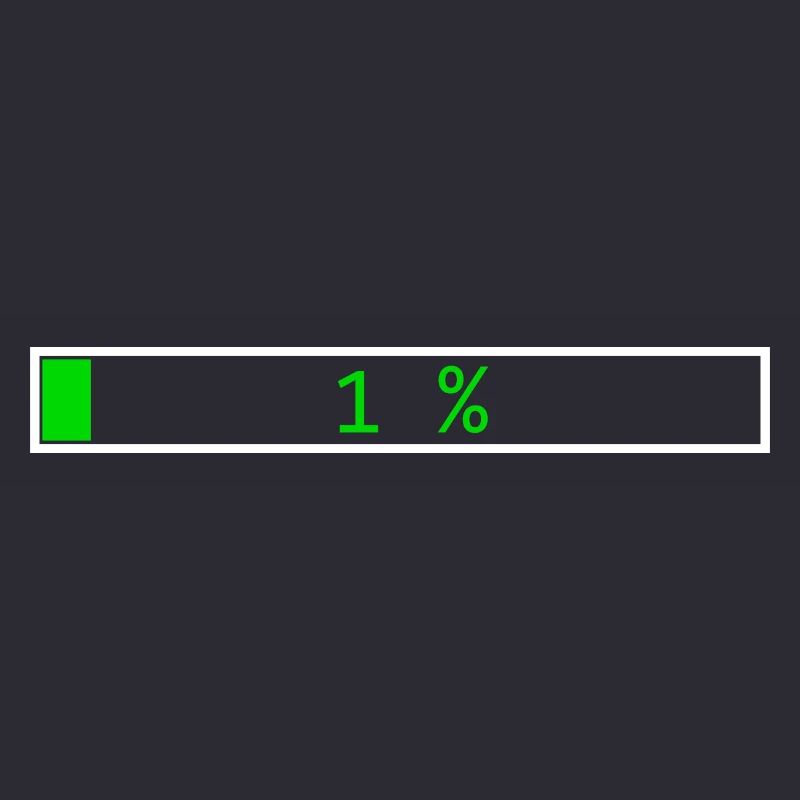 Loading Bar Green 1% outline White